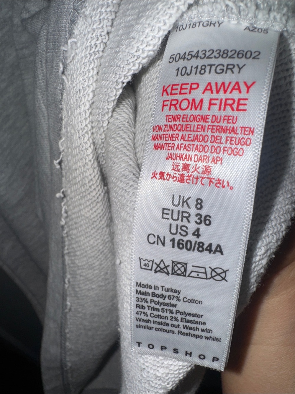 Topshop Light Grey Long Sleeve Hoodie Dress - Picture 4 of 4